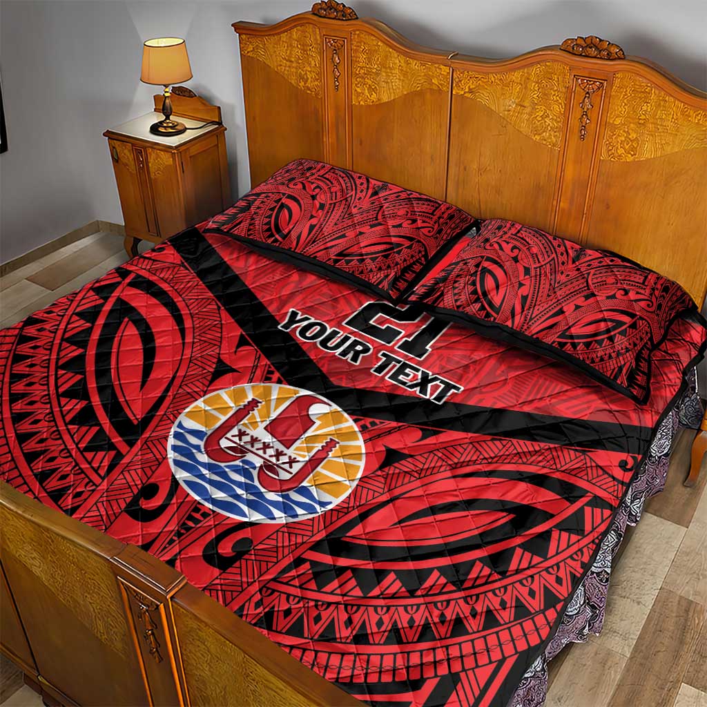 Tahiti Football Custom Quilt Bed Set Toa Aito Go Champions LT9 - Polynesian Pride