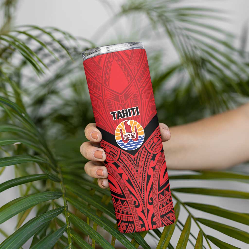 Tahiti Football Custom Skinny Tumbler Toa Aito Go Champions LT9 - Polynesian Pride