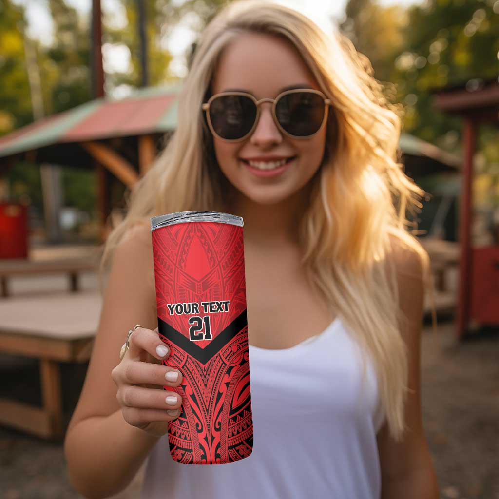Tahiti Football Custom Skinny Tumbler Toa Aito Go Champions LT9 - Polynesian Pride