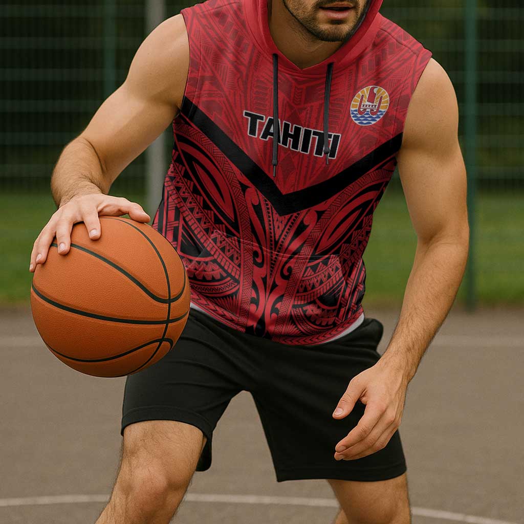 Tahiti Football Custom Sleeveless Hoodie Toa Aito Go Champions - Polynesian Pride