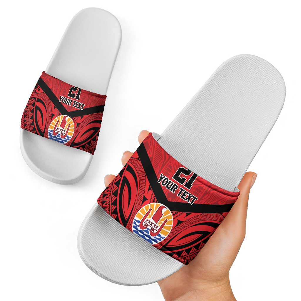 Tahiti Football Custom Slide Sandals Toa Aito Go Champions - Polynesian Pride