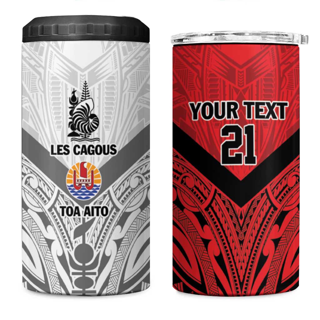 New Caledonia-Tahiti Football Custom 4 in 1 Can Cooler Tumbler Together Go Champions LT9 One Size: 16 oz Art - Polynesian Pride