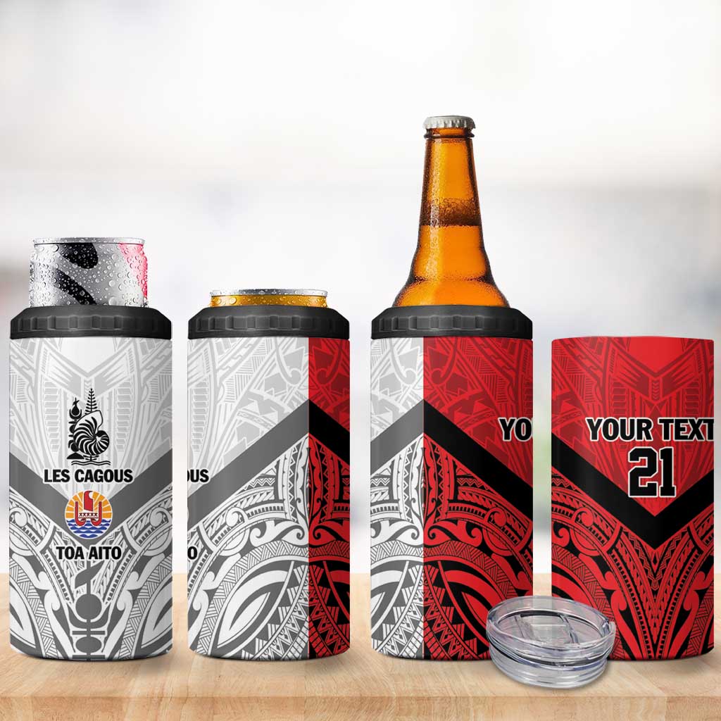 New Caledonia-Tahiti Football Custom 4 in 1 Can Cooler Tumbler Together Go Champions LT9 - Polynesian Pride