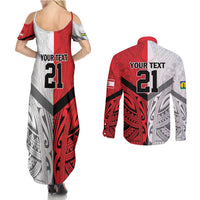 New Caledonia-Tahiti Football Custom Couples Matching Summer Maxi Dress and Long Sleeve Button Shirt Together Go Champions LT9 - Polynesian Pride
