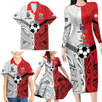New Caledonia-Tahiti Football Custom Family Matching Long Sleeve Bodycon Dress and Hawaiian Shirt Together Go Champions LT9 - Polynesian Pride