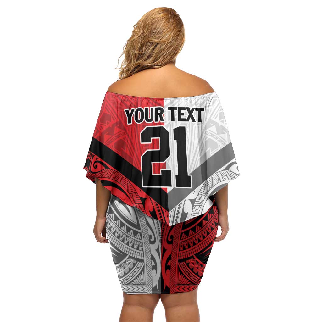 New Caledonia-Tahiti Football Custom Family Matching Off Shoulder Short Dress and Hawaiian Shirt Together Go Champions LT9 - Polynesian Pride