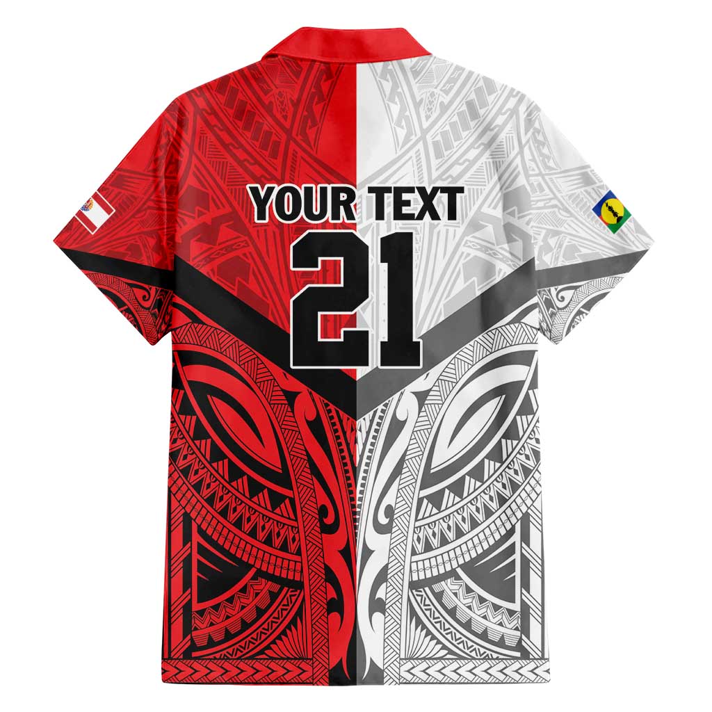 New Caledonia-Tahiti Football Custom Family Matching Short Sleeve Bodycon Dress and Hawaiian Shirt Together Go Champions LT9 - Polynesian Pride