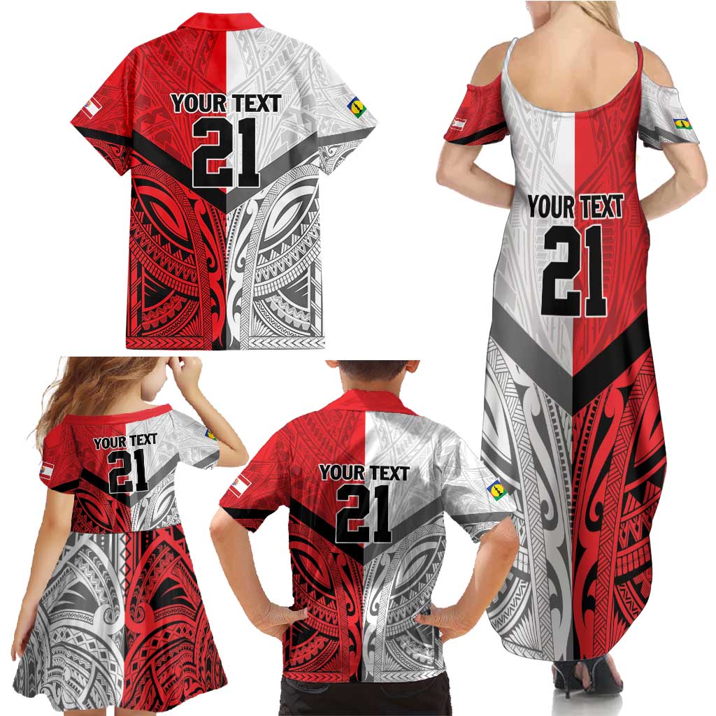 New Caledonia-Tahiti Football Custom Family Matching Summer Maxi Dress and Hawaiian Shirt Together Go Champions LT9 - Polynesian Pride