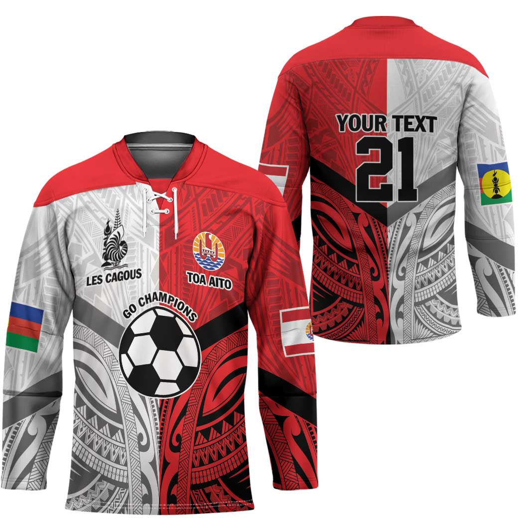 New Caledonia-Tahiti Football Custom Hockey Jersey Together Go Champions - Polynesian Pride
