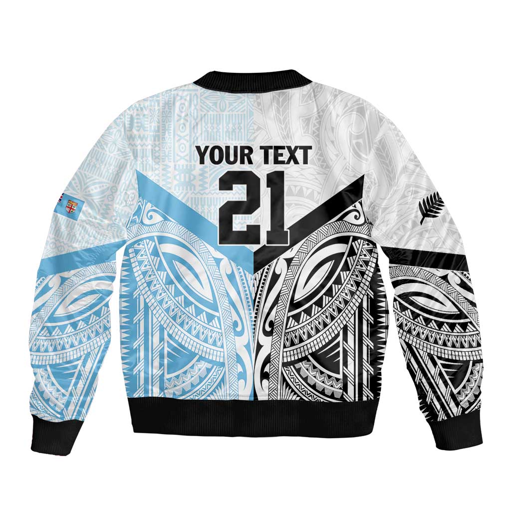 New Zealand-Fiji Football Custom Bomber Jacket Together Go Champions