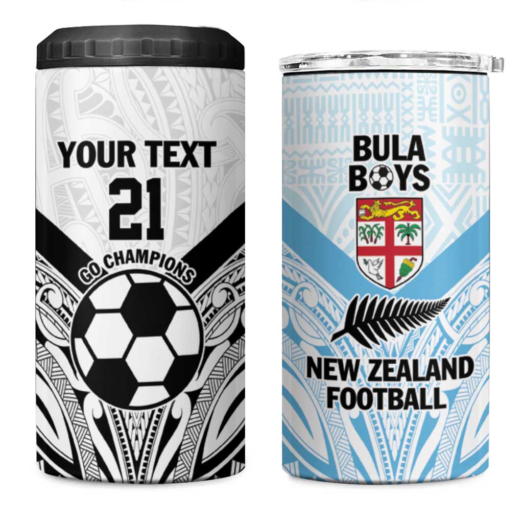 New Zealand-Fiji Football Custom 4 in 1 Can Cooler Tumbler Together Go Champions