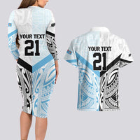 New Zealand-Fiji Football Custom Couples Matching Long Sleeve Bodycon Dress and Hawaiian Shirt Together Go Champions LT9 - Polynesian Pride