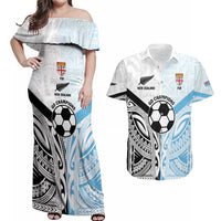 New Zealand-Fiji Football Custom Couples Matching Off Shoulder Maxi Dress and Hawaiian Shirt Together Go Champions LT9 Art - Polynesian Pride