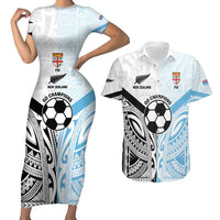 New Zealand-Fiji Football Custom Couples Matching Short Sleeve Bodycon Dress and Hawaiian Shirt Together Go Champions LT9 Art - Polynesian Pride