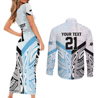 New Zealand-Fiji Football Custom Couples Matching Short Sleeve Bodycon Dress and Long Sleeve Button Shirt Together Go Champions LT9 - Polynesian Pride