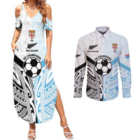 New Zealand-Fiji Football Custom Couples Matching Summer Maxi Dress and Long Sleeve Button Shirt Together Go Champions LT9 Art - Polynesian Pride