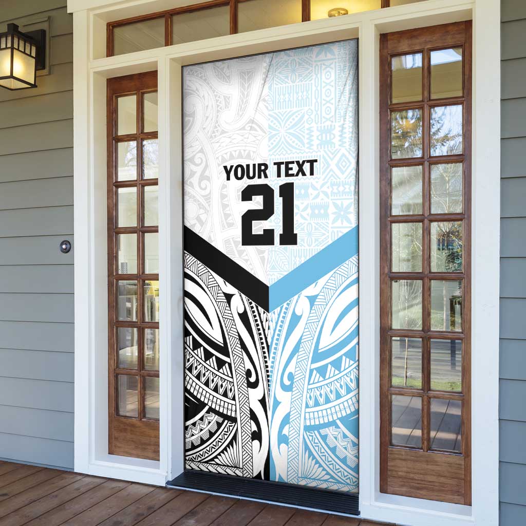 New Zealand-Fiji Football Custom Door Cover Together Go Champions LT9 - Polynesian Pride