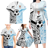 New Zealand-Fiji Football Custom Family Matching Long Sleeve Bodycon Dress and Hawaiian Shirt Together Go Champions LT9 - Polynesian Pride