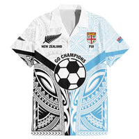 New Zealand-Fiji Football Custom Family Matching Mermaid Dress and Hawaiian Shirt Together Go Champions LT9 Dad's Shirt - Short Sleeve Art - Polynesian Pride