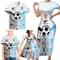 New Zealand-Fiji Football Custom Family Matching Short Sleeve Bodycon Dress and Hawaiian Shirt Together Go Champions LT9 - Polynesian Pride