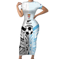New Zealand-Fiji Football Custom Family Matching Short Sleeve Bodycon Dress and Hawaiian Shirt Together Go Champions LT9 Mom's Dress Art - Polynesian Pride
