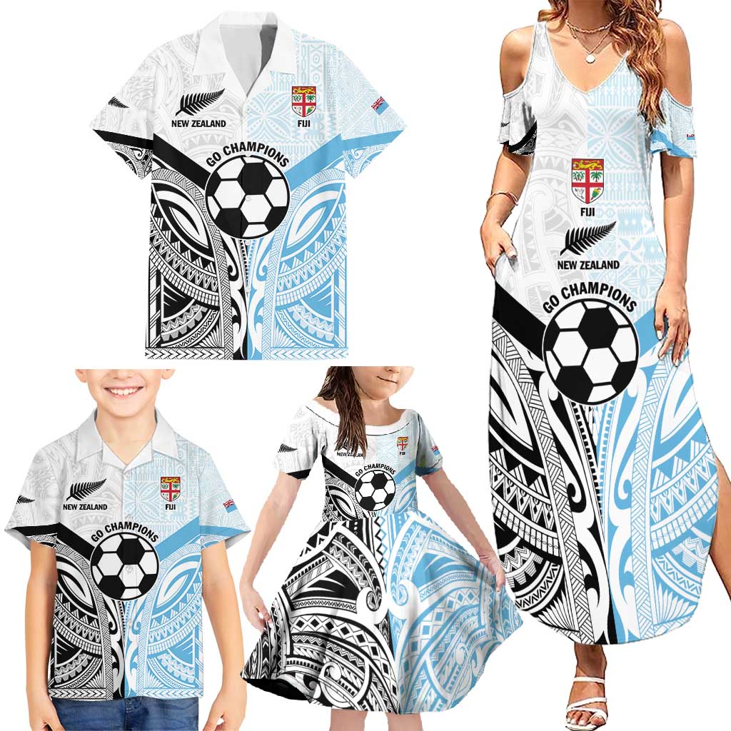 New Zealand-Fiji Football Custom Family Matching Summer Maxi Dress and Hawaiian Shirt Together Go Champions LT9 - Polynesian Pride