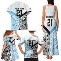 New Zealand-Fiji Football Custom Family Matching Tank Maxi Dress and Hawaiian Shirt Together Go Champions LT9 - Polynesian Pride