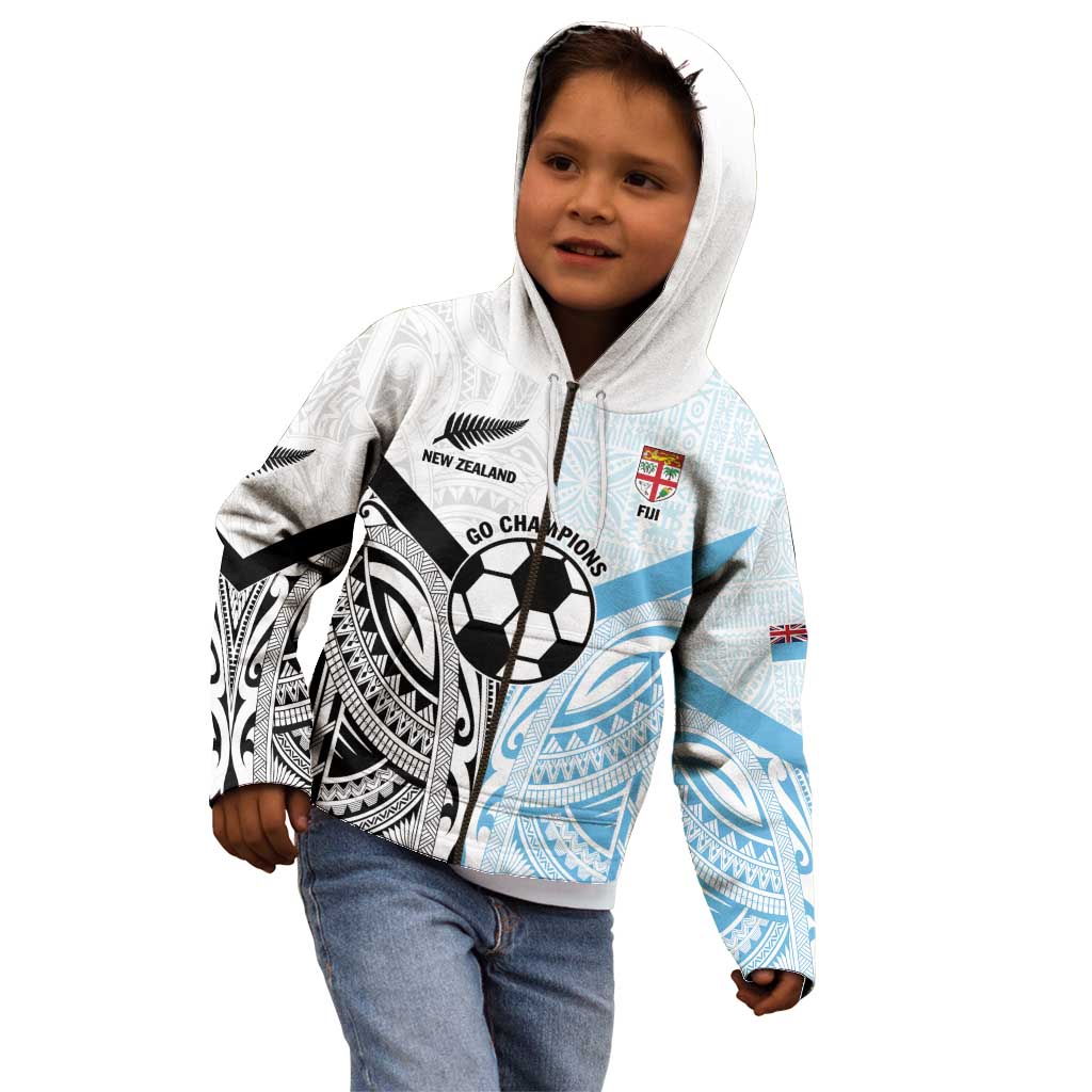 New Zealand-Fiji Football Custom Kid Hoodie Together Go Champions LT9 - Polynesian Pride