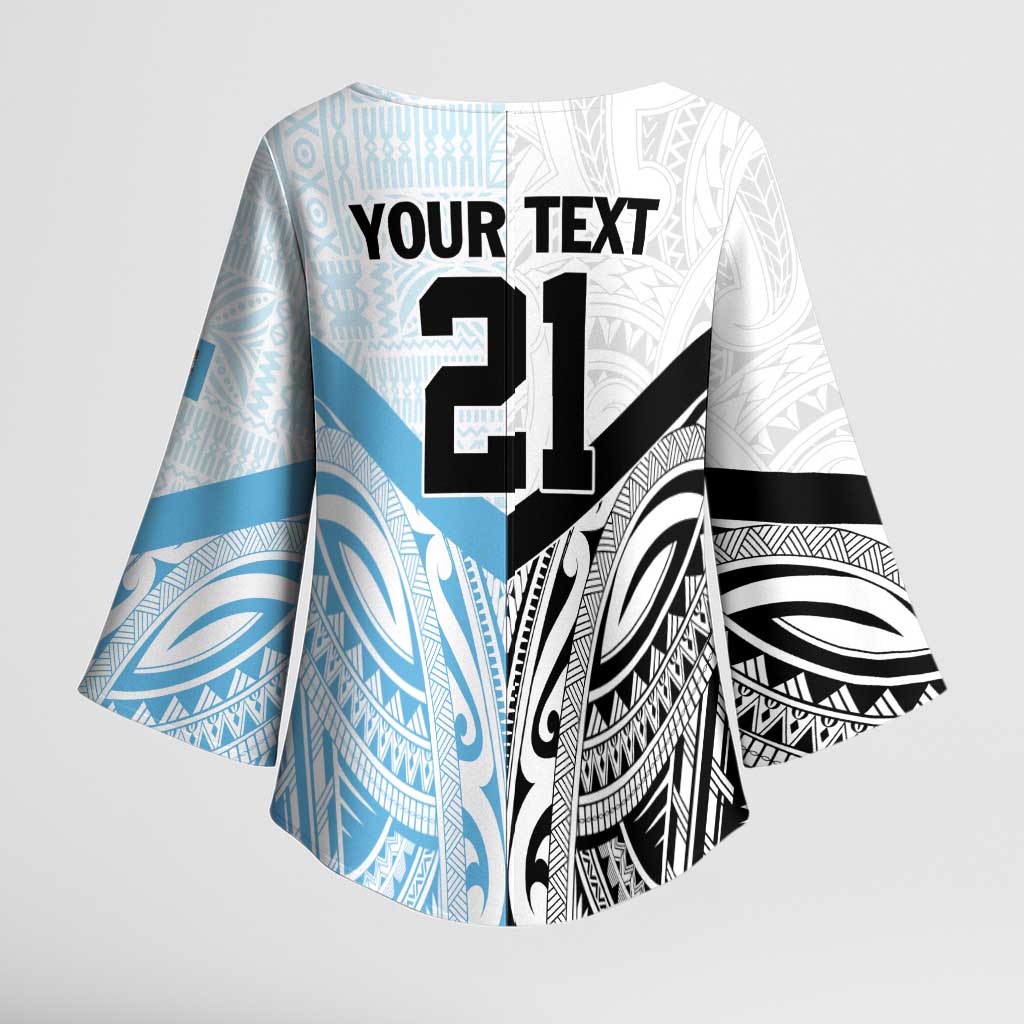 New Zealand-Fiji Football Custom Kimono Sleeve Blouse Together Go Champions LT9 - Polynesian Pride