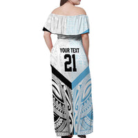 New Zealand-Fiji Football Custom Off Shoulder Maxi Dress Together Go Champions LT9 - Polynesian Pride
