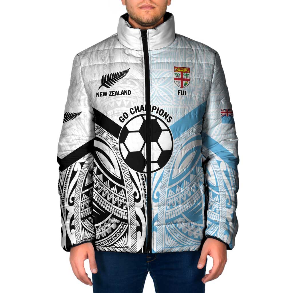 New Zealand-Fiji Football Custom Padded Jacket Together Go Champions - Polynesian Pride