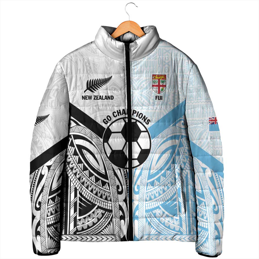 New Zealand-Fiji Football Custom Padded Jacket Together Go Champions - Polynesian Pride