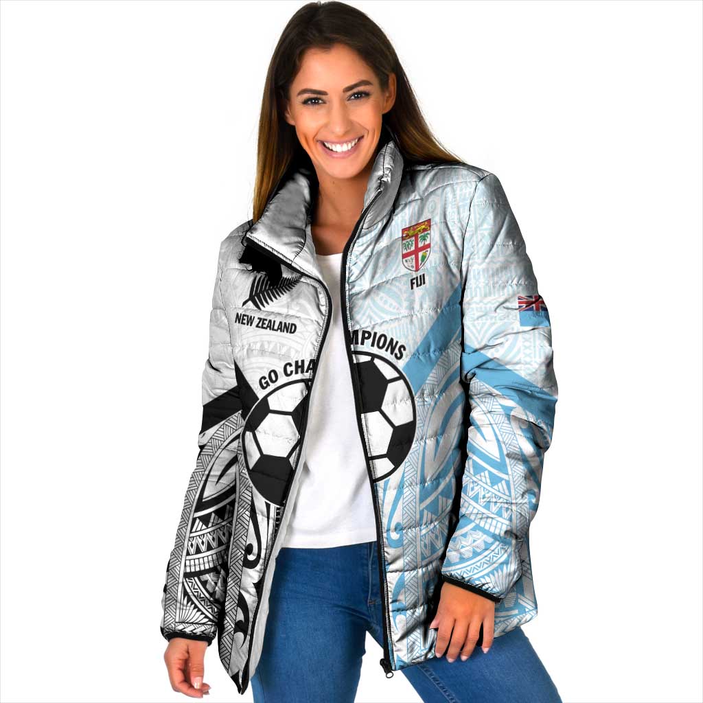 New Zealand-Fiji Football Custom Padded Jacket Together Go Champions - Polynesian Pride