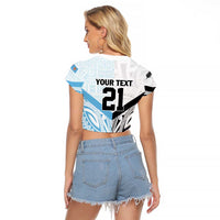 New Zealand-Fiji Football Custom Raglan Cropped T Shirt Together Go Champions LT9 - Polynesian Pride