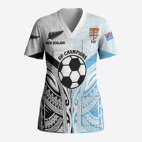 New Zealand-Fiji Football Custom Scrub Top Together Go Champions - Polynesian Pride