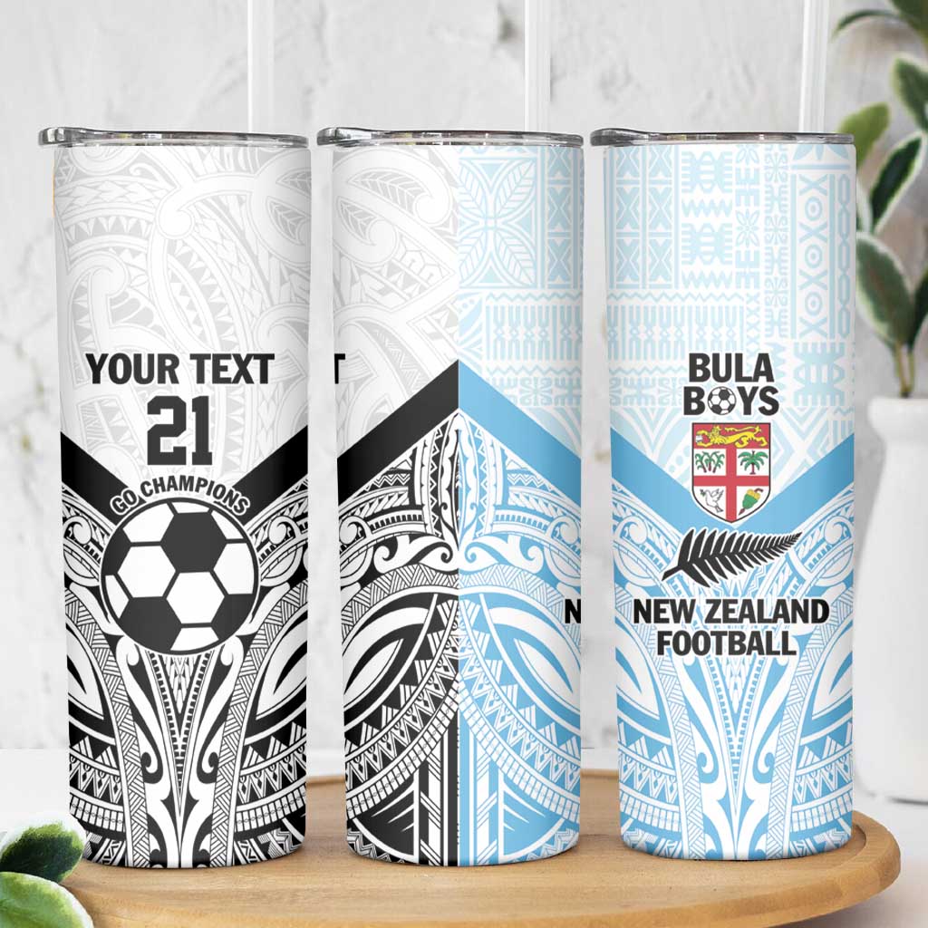 New Zealand-Fiji Football Custom Skinny Tumbler Together Go Champions LT9 - Polynesian Pride