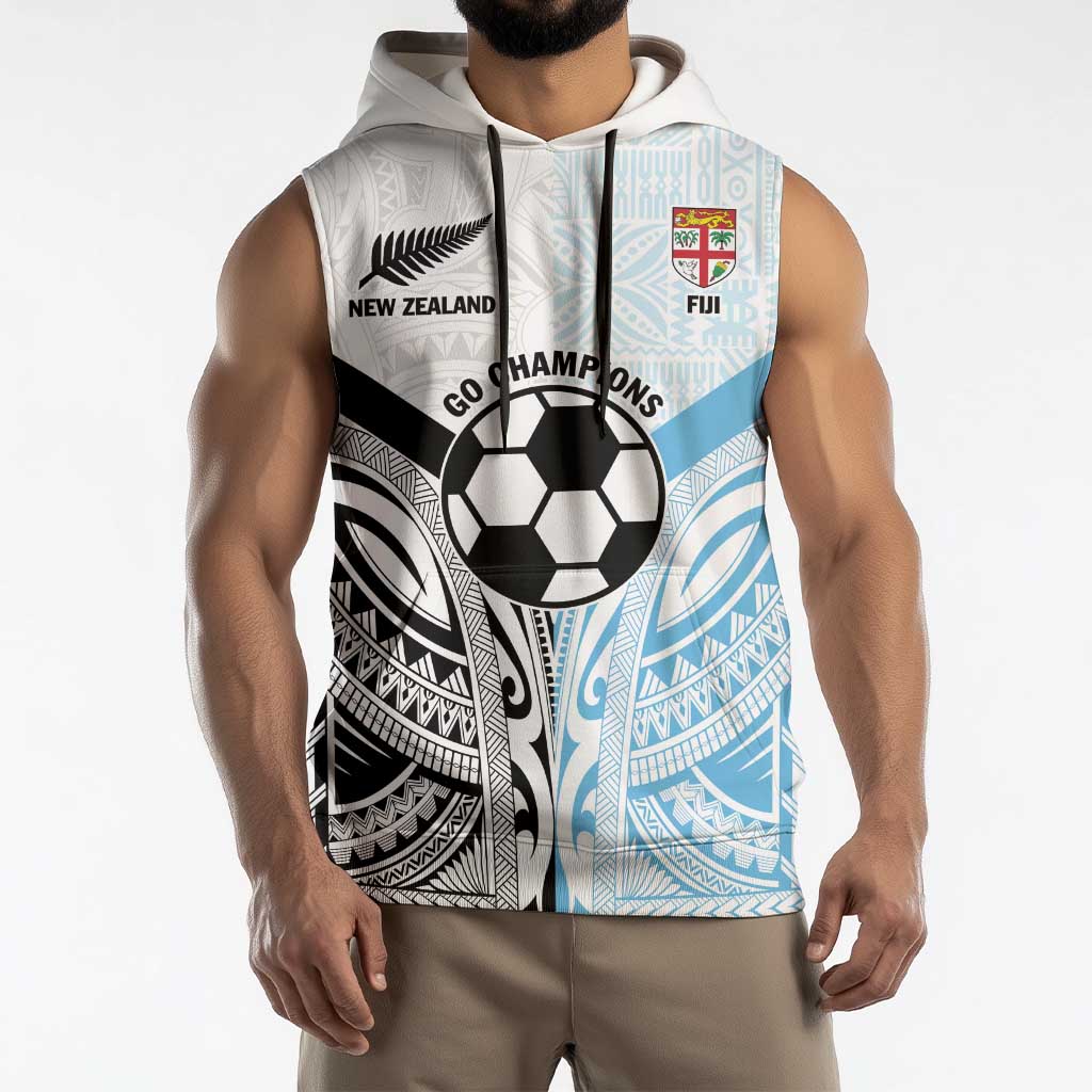 New Zealand-Fiji Football Custom Sleeveless Hoodie Together Go Champions LT9 - Polynesian Pride