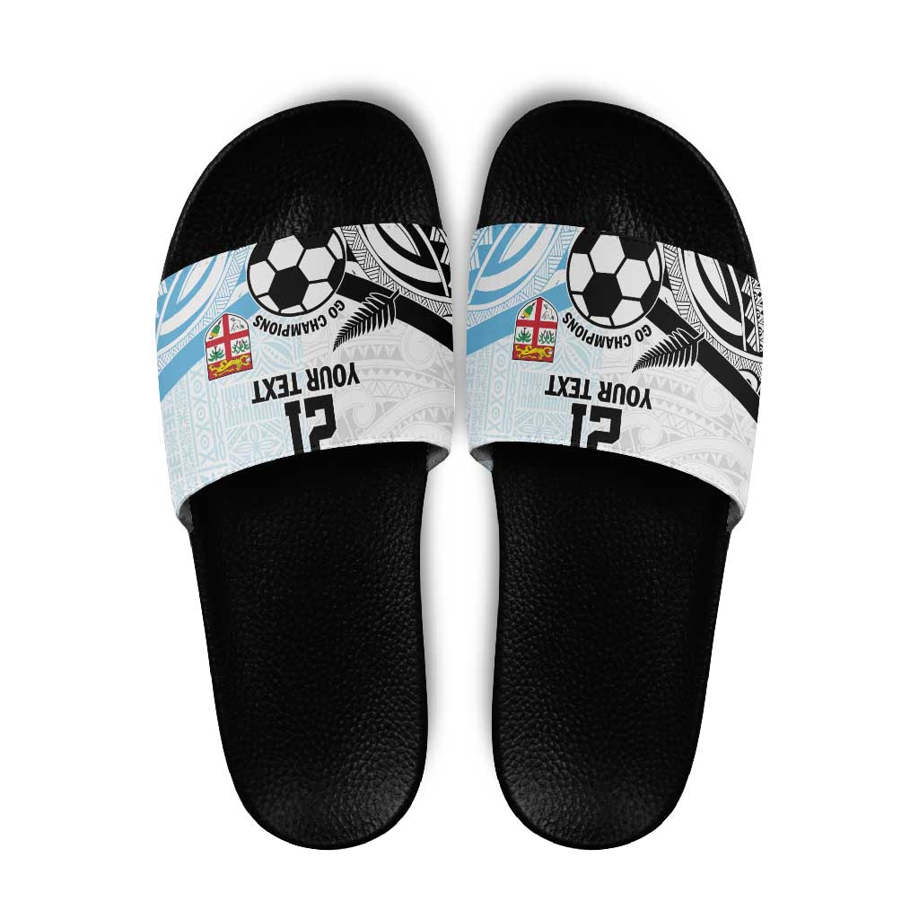 New Zealand-Fiji Football Custom Slide Sandals Together Go Champions - Polynesian Pride