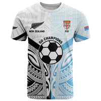 New Zealand-Fiji Football Custom T Shirt Together Go Champions LT9 Art - Polynesian Pride