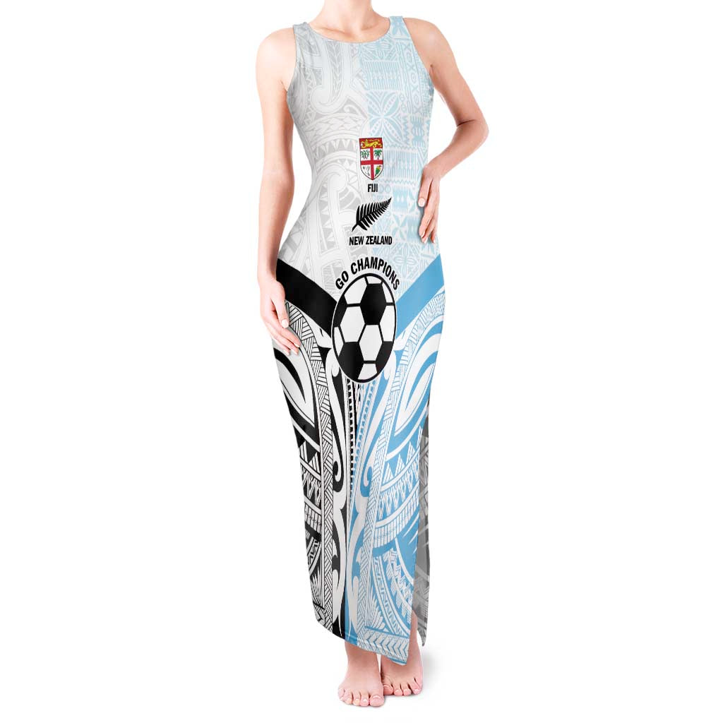 New Zealand-Fiji Football Custom Tank Maxi Dress Together Go Champions LT9 Women Art - Polynesian Pride