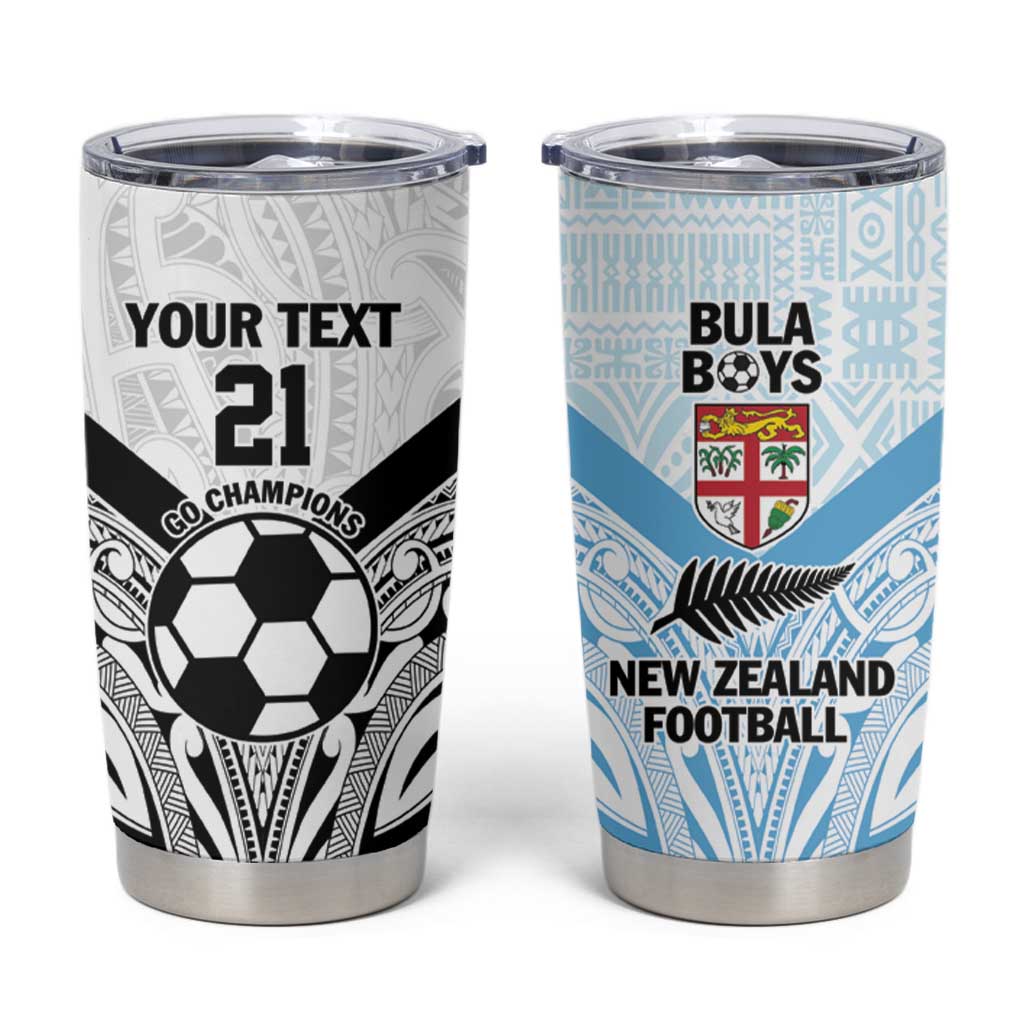New Zealand-Fiji Football Custom Tumbler Cup Together Go Champions LT9 Art - Polynesian Pride