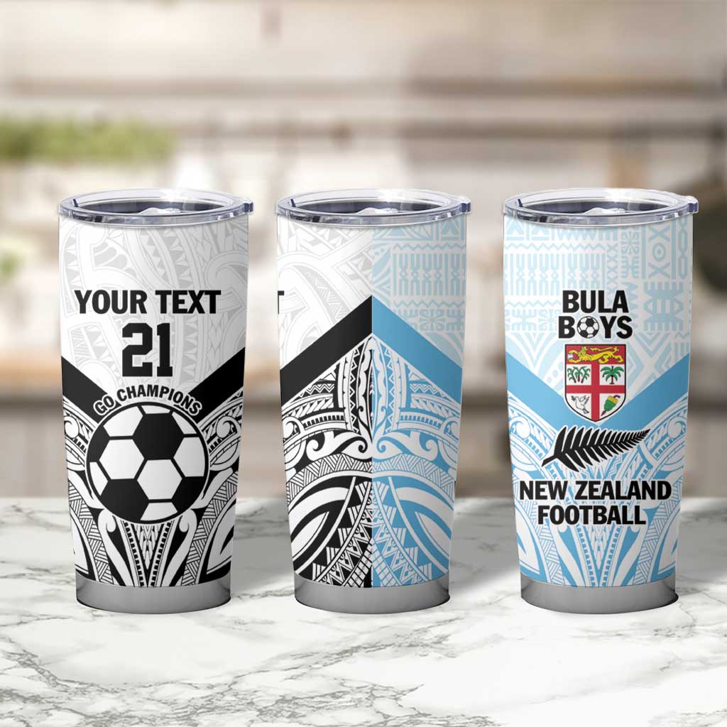New Zealand-Fiji Football Custom Tumbler Cup Together Go Champions LT9 - Polynesian Pride