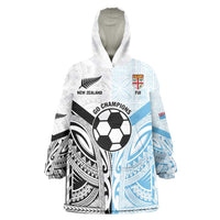 New Zealand-Fiji Football Custom Wearable Blanket Hoodie Together Go Champions LT9 One Size Art - Polynesian Pride