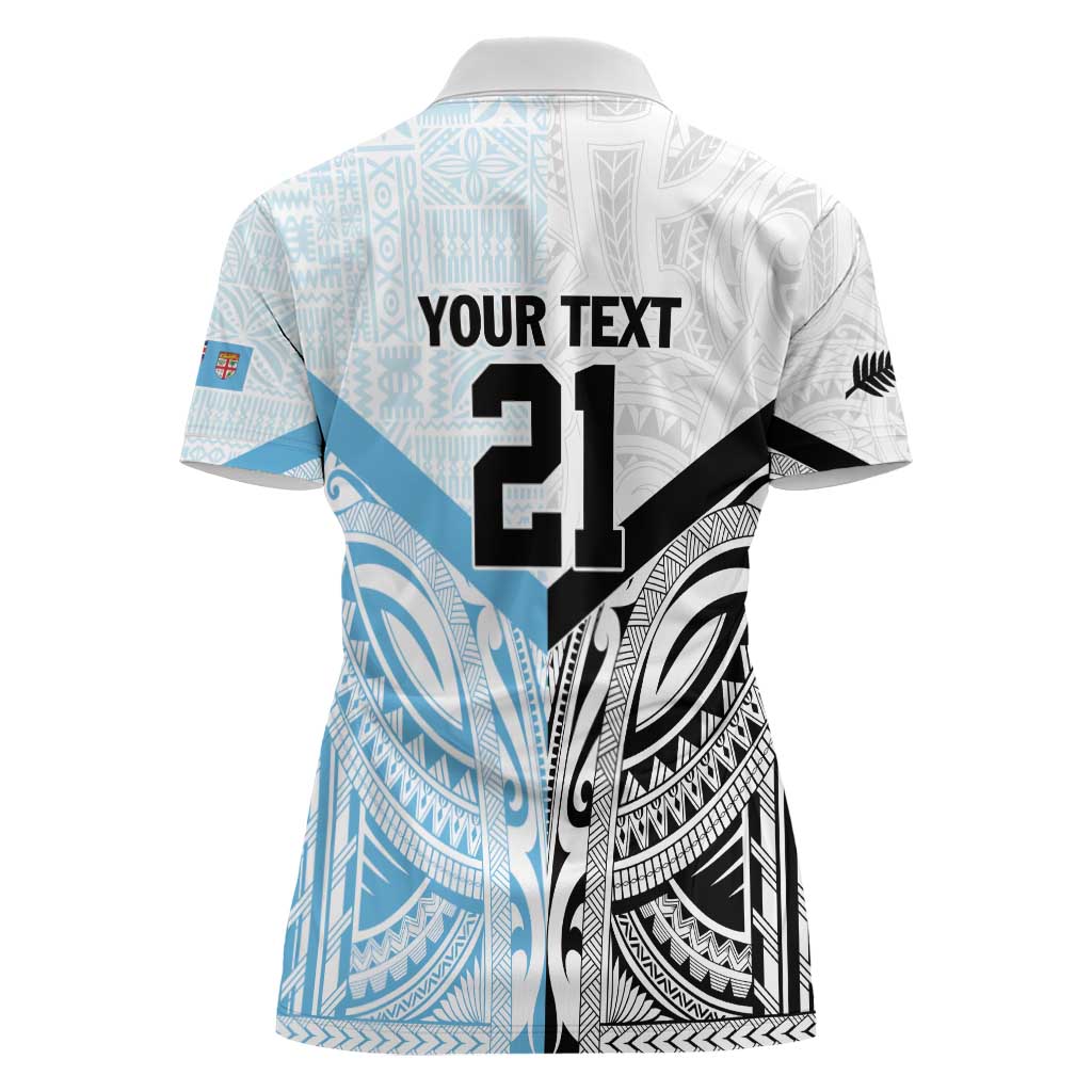 New Zealand-Fiji Football Custom Women Polo Shirt Together Go Champions LT9 - Polynesian Pride