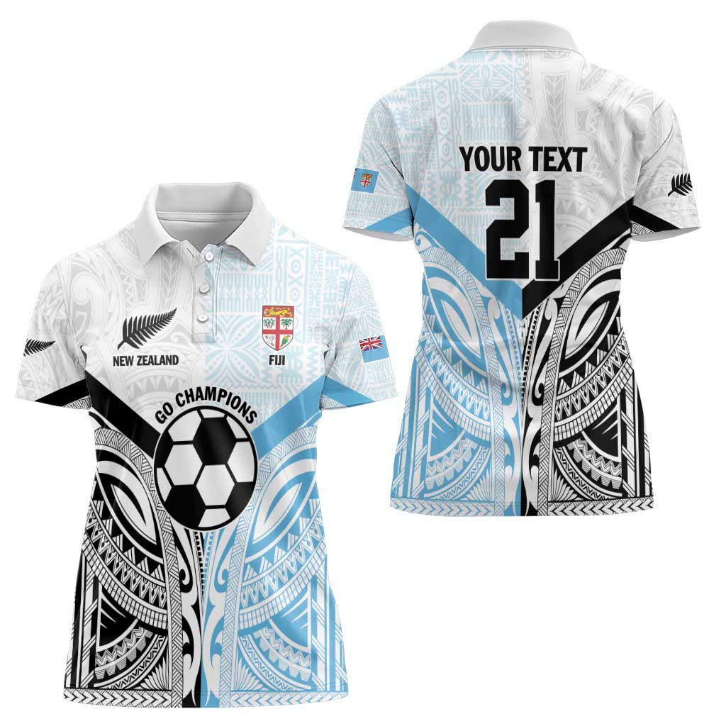 New Zealand-Fiji Football Custom Women Polo Shirt Together Go Champions LT9 - Polynesian Pride