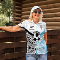 New Zealand-Fiji Football Custom Women Polo Shirt Together Go Champions LT9 - Polynesian Pride