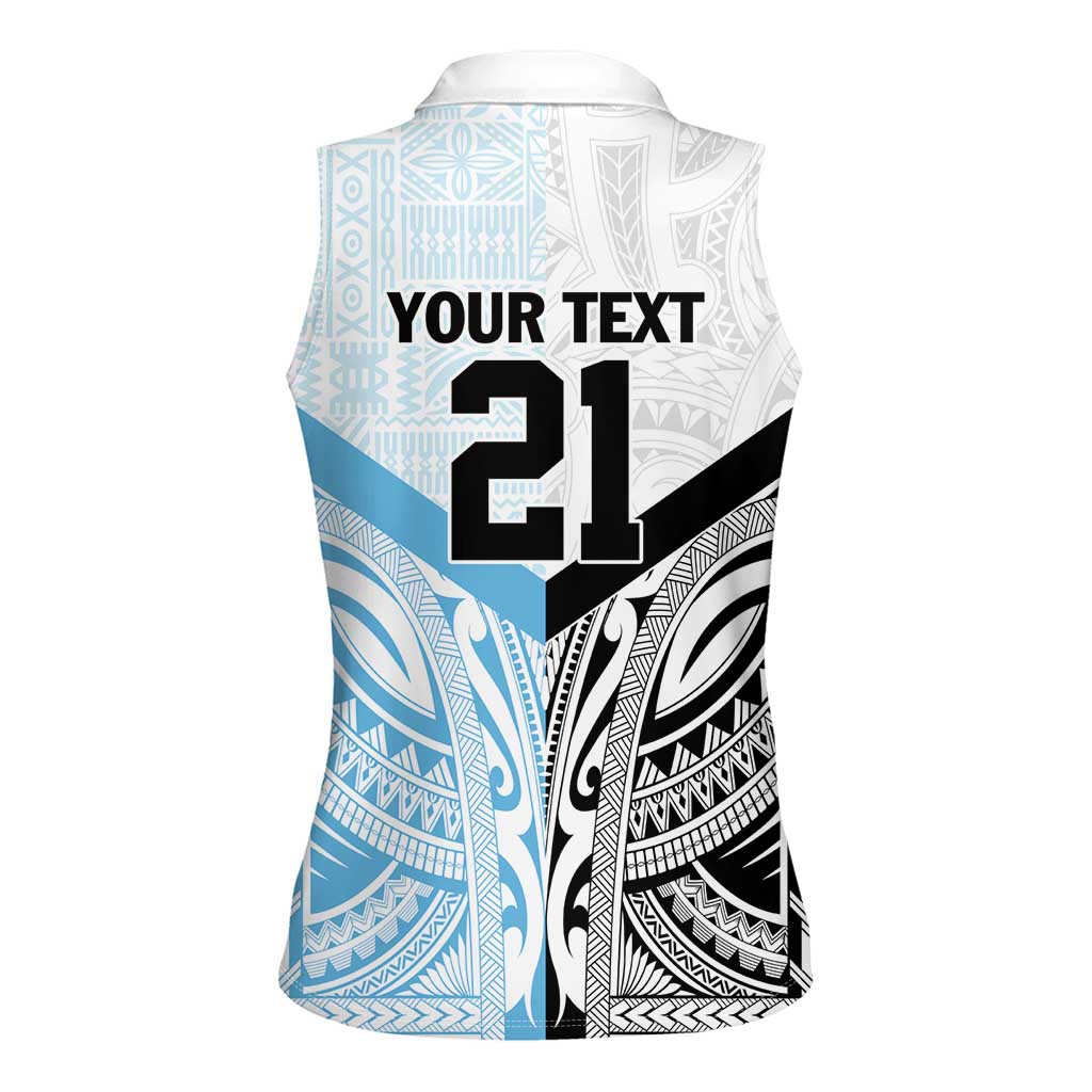 New Zealand-Fiji Football Custom Women Sleeveless Polo Shirt Together Go Champions LT9 - Polynesian Pride
