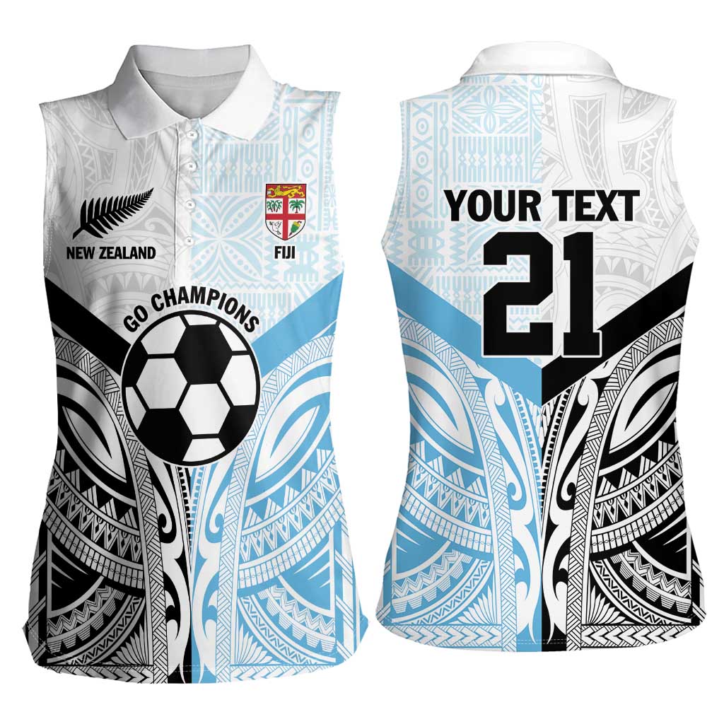New Zealand-Fiji Football Custom Women Sleeveless Polo Shirt Together Go Champions LT9 - Polynesian Pride