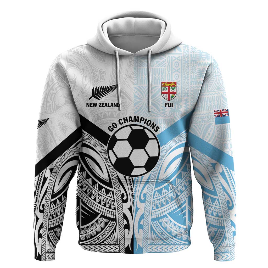 New Zealand-Fiji Football Custom Zip Hoodie Together Go Champions LT9 Pullover Hoodie Art - Polynesian Pride
