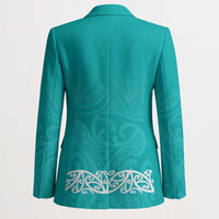 New Zealand Nurses Week Blazer Maori Kowhaiwhai Cyan Tribal